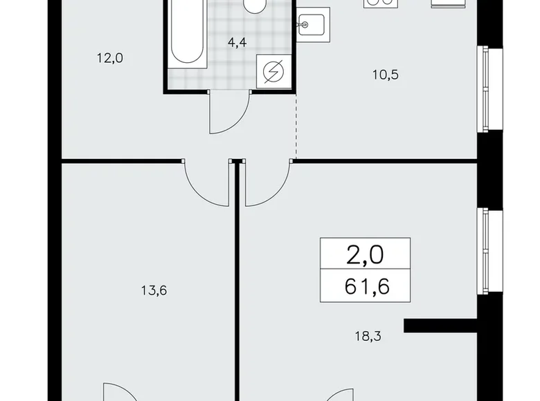 Mieszkanie 2 pokoi 62 m² Krasnoye Selo, Rosja