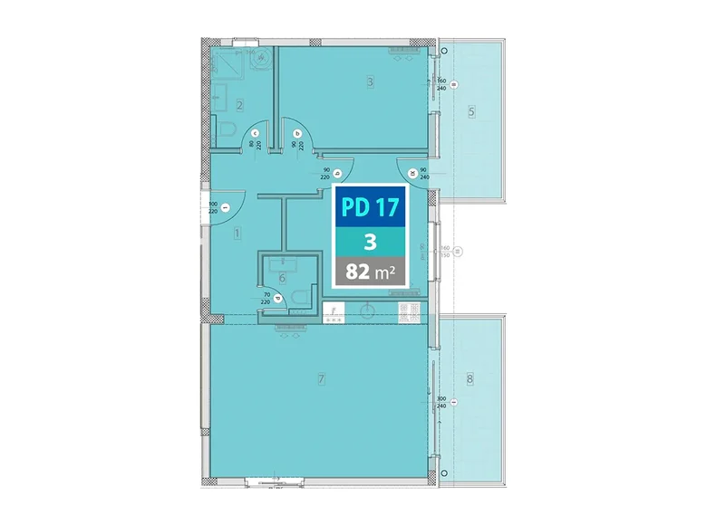 Mieszkanie 3 pokoi 82 m² Provodina, Czarnogóra