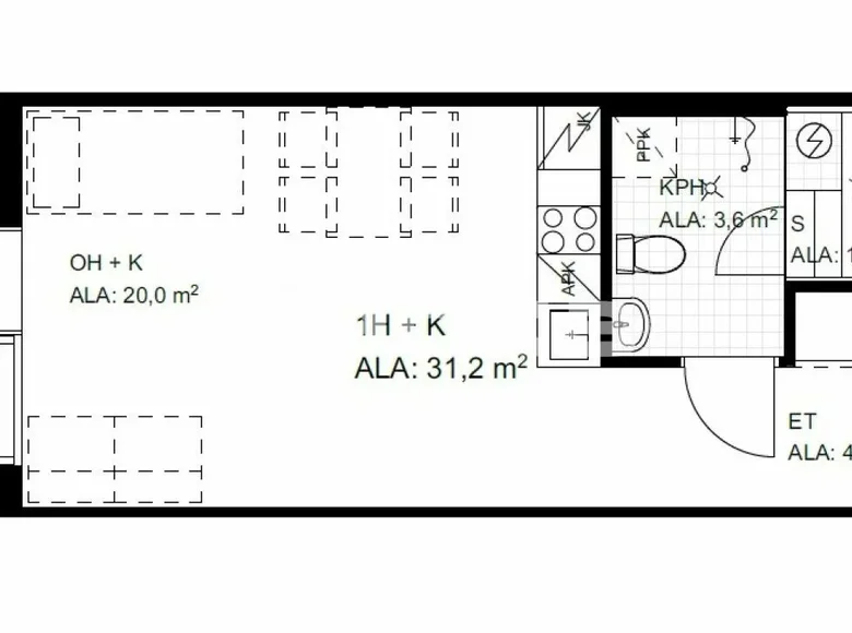 Apartamento 1 habitación 31 m² Kempele, Finlandia