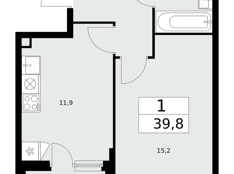 Wohnung 1 zimmer 40 m² Kommunarka, Russland