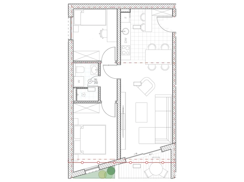 Mieszkanie 2 pokoi 58 m² Boreti, Czarnogóra