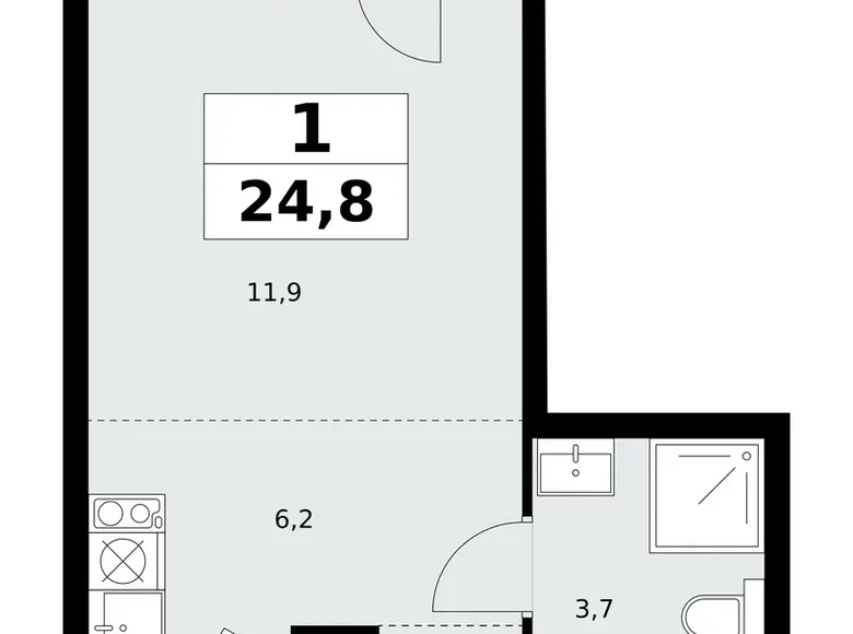 Apartamento 1 habitación 25 m² Kommunarka, Rusia