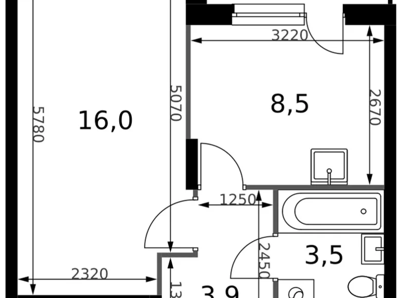 Appartement 1 chambre 34 m² Sapronovo, Russie