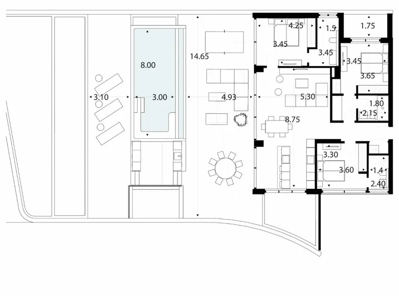 Mieszkanie 3 pokoi 148 m² Limassol, Cypr
