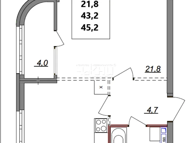Mieszkanie 46 m² Niżny Nowogród, Rosja