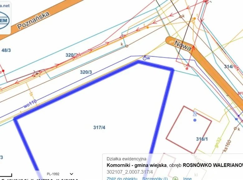 Land 1 446 m² Rosnowko, Poland