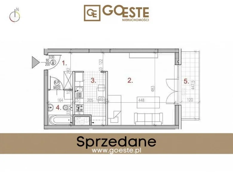 1 room apartment  Smolice, Poland