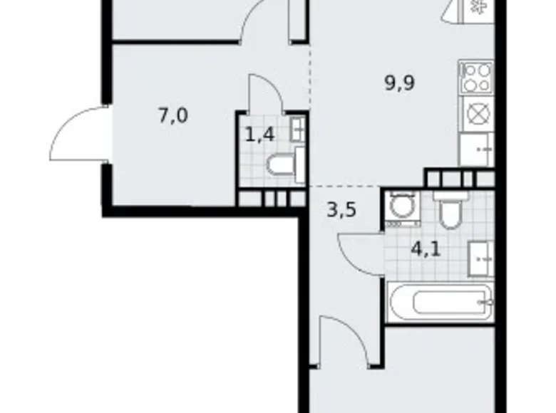 Appartement 3 chambres 60 m² Vnoukovo, Russie