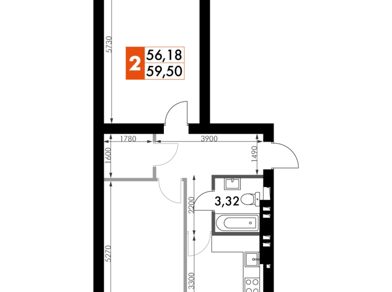 Mieszkanie 2 pokoi 60 m² Aprelevka, Rosja