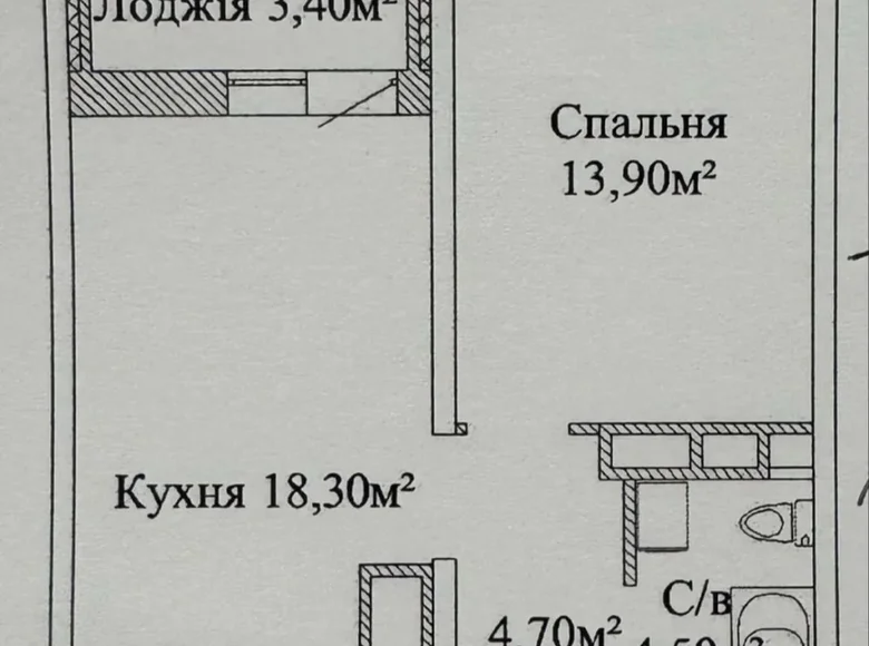 1 room apartment 43 m² Odesa, Ukraine