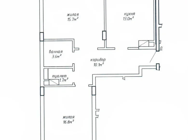 2 room apartment 64 m² Minsk, Belarus