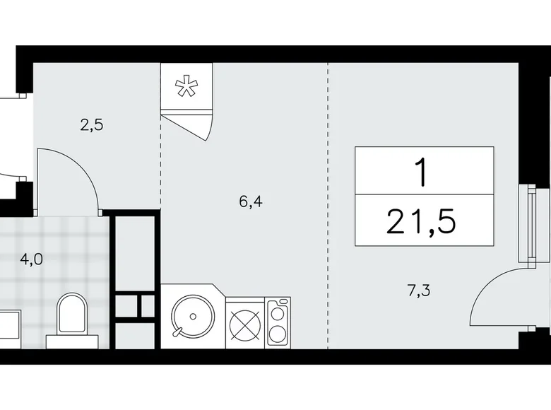 Wohnung 1 zimmer 22 m² Kommunarka, Russland