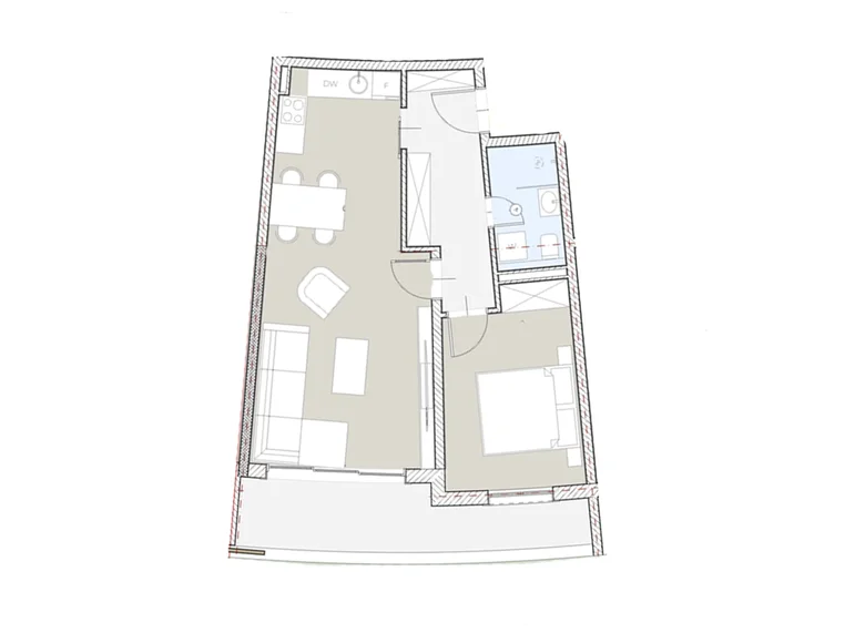 Mieszkanie 1 pokój 61 m² Boreti, Czarnogóra