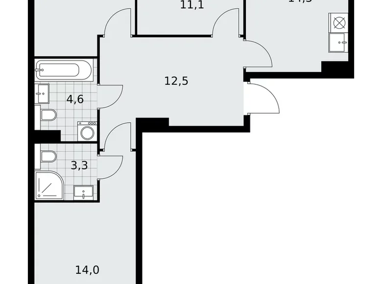 Квартира 3 комнаты 73 м² район Коммунарка, Россия