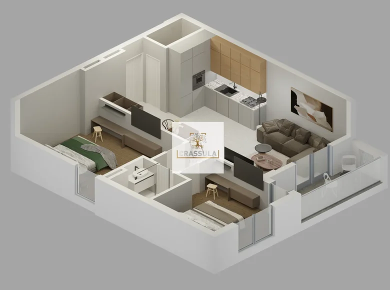 2 bedroom apartment 72 m² Burtaisi, Montenegro