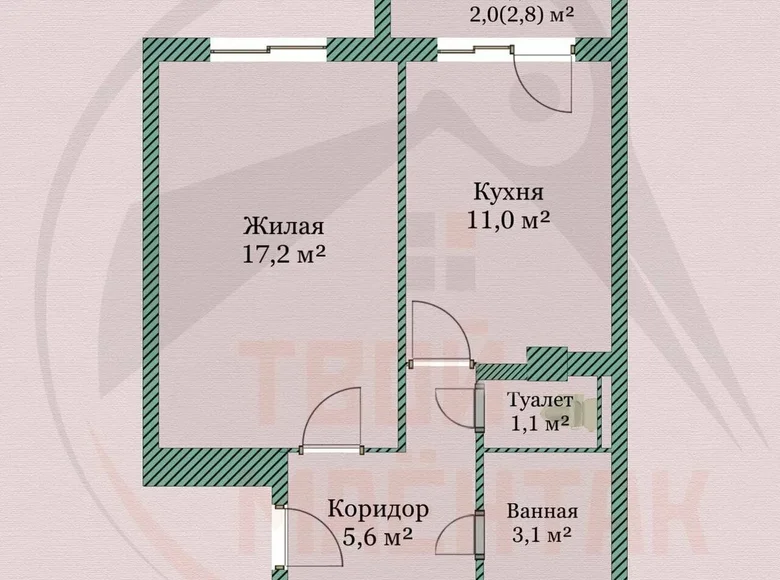 Apartamento 1 habitación 38 m² Lahojsk, Belarús