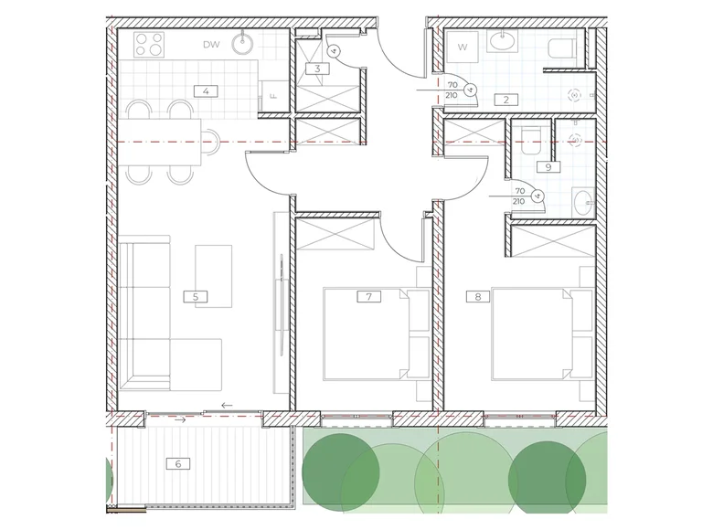 Apartamento 2 habitaciones 68 m² Boreti, Montenegro