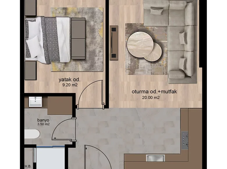 Квартира 2 комнаты 33 м² Мезитли, Турция
