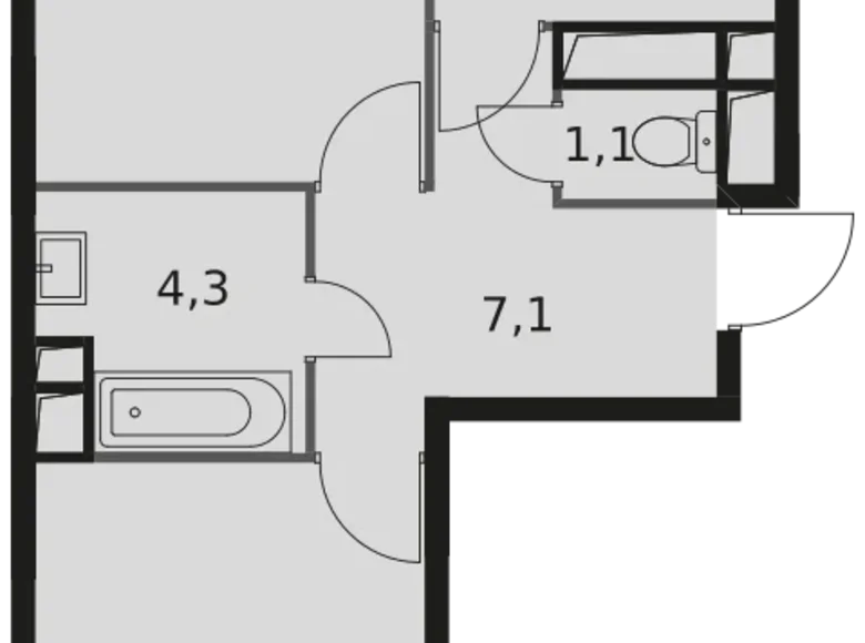 Appartement 2 chambres 58 m² Mytishchi Urban Okrug, Russie