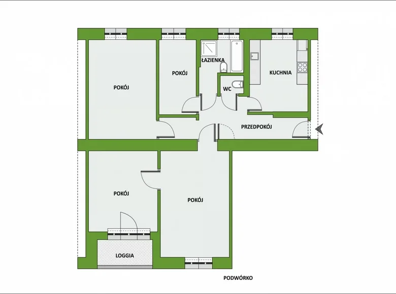 4 room apartment 96 m² Warsaw, Poland