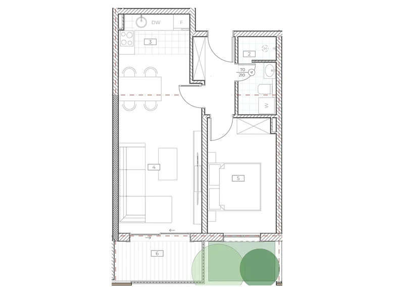 Mieszkanie 1 pokój 46 m² Boreti, Czarnogóra