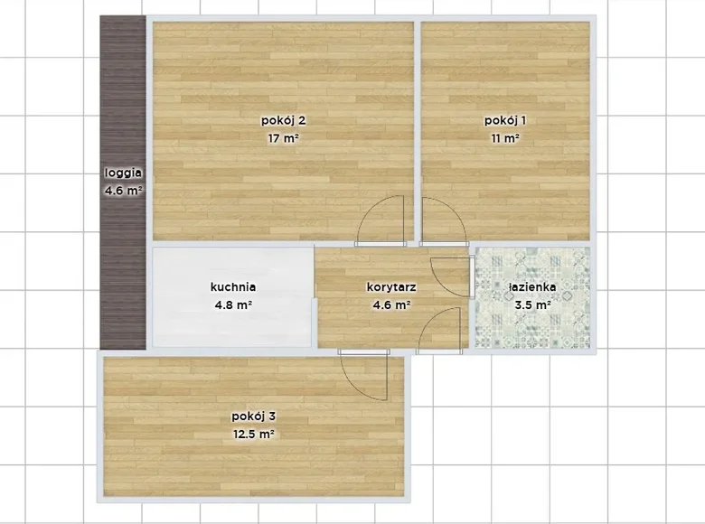 Mieszkanie 3 pokoi 54 m² Warszawa, Polska