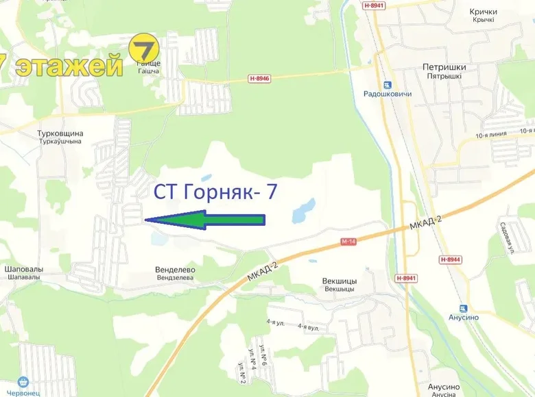 Parcelas 10 m² Piatryskauski sielski Saviet, Belarús