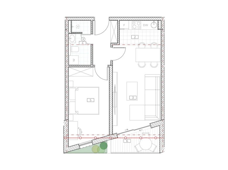 Apartamento 1 habitación 47 m² Boreti, Montenegro