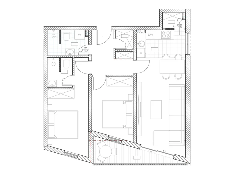 Appartement 2 chambres 64 m² Boreti, Monténégro