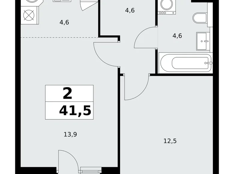 Квартира 2 комнаты 42 м² район Коммунарка, Россия