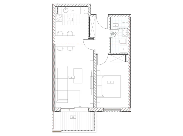 Mieszkanie 1 pokój 48 m² Boreti, Czarnogóra
