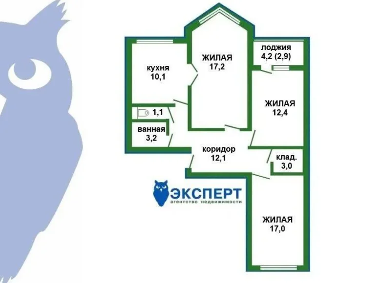 Квартира 3 комнаты 79 м² Минск, Беларусь