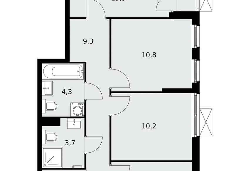 Квартира 3 комнаты 70 м² район Коммунарка, Россия