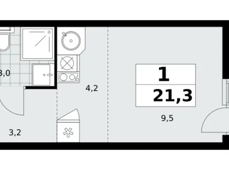 Appartement 1 chambre 21 m² Kommunarka, Russie