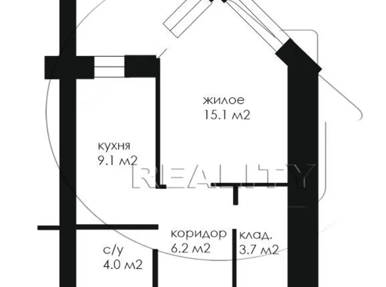 Квартира 1 комната 41 м² Брест, Беларусь