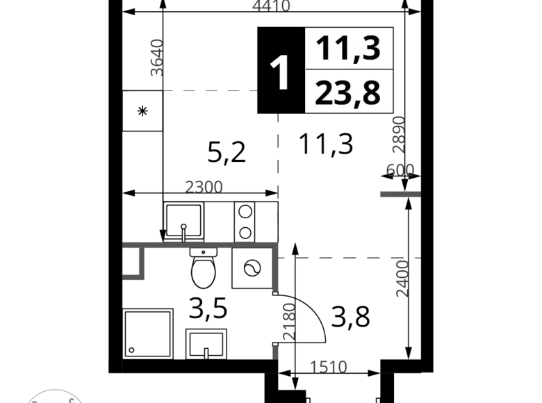 Studio 1 zimmer 24 m² Chimki, Russland