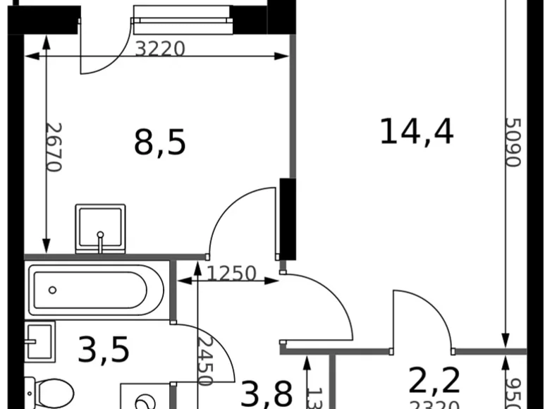 Appartement 1 chambre 34 m² Sapronovo, Russie