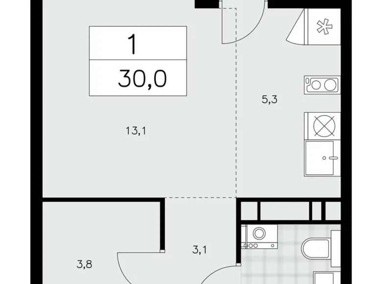 Wohnung 1 zimmer 30 m² Kommunarka, Russland