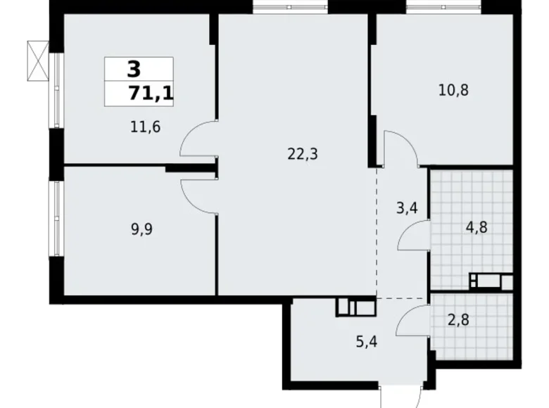 Wohnung 3 zimmer 71 m² Krasnoje Selo, Russland