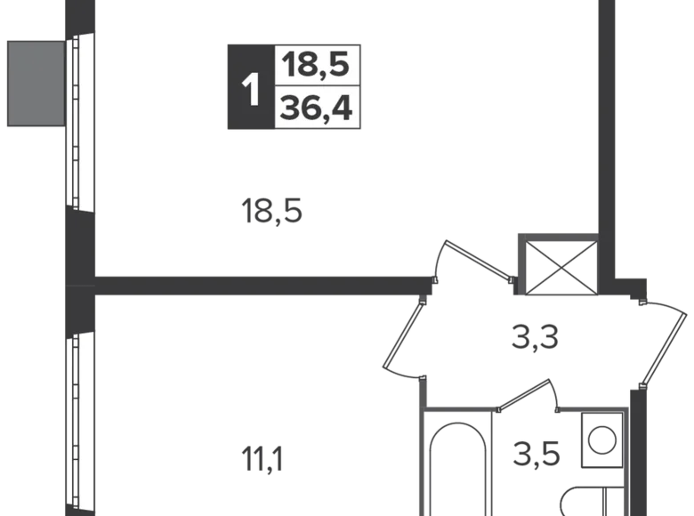 Appartement 1 chambre 36 m² Leninsky District, Russie