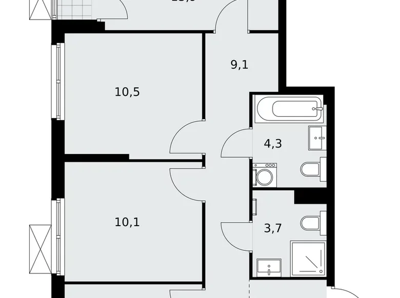 Wohnung 3 zimmer 71 m² Kommunarka, Russland