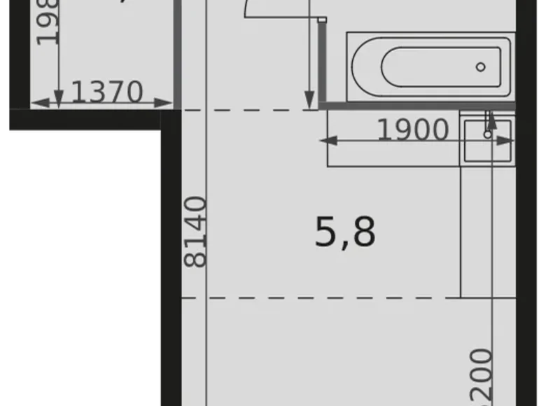 Студия 1 комната 27 м² Москва, Россия