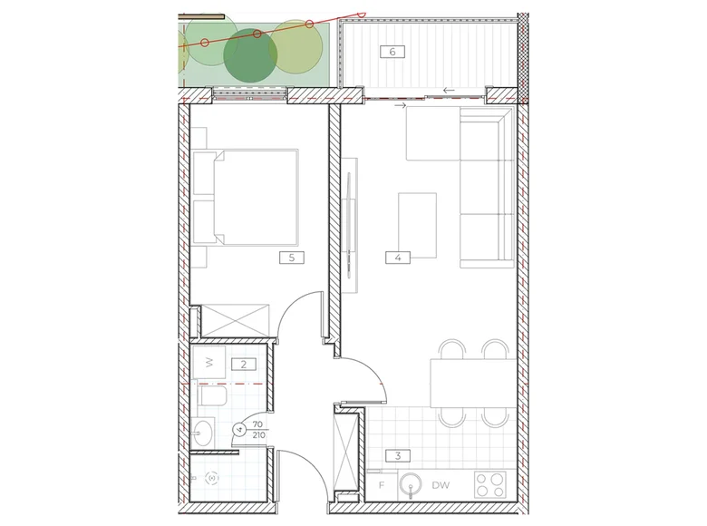 Appartement 1 chambre 46 m² Boreti, Monténégro