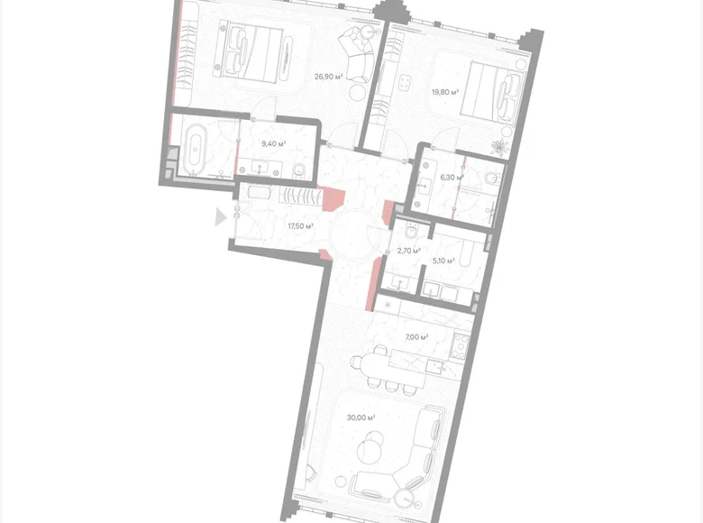 Квартира 2 комнаты 125 м² Москва, Россия