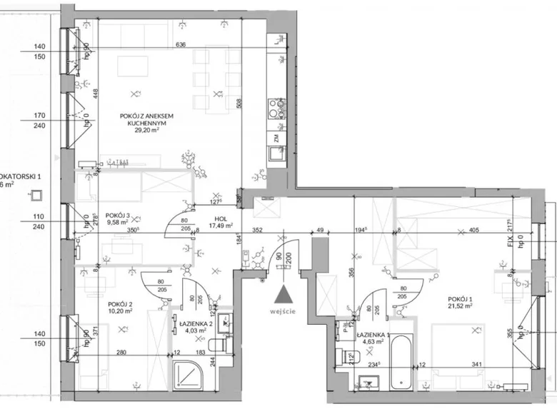 Квартира 4 комнаты 96 м² Варшава, Польша