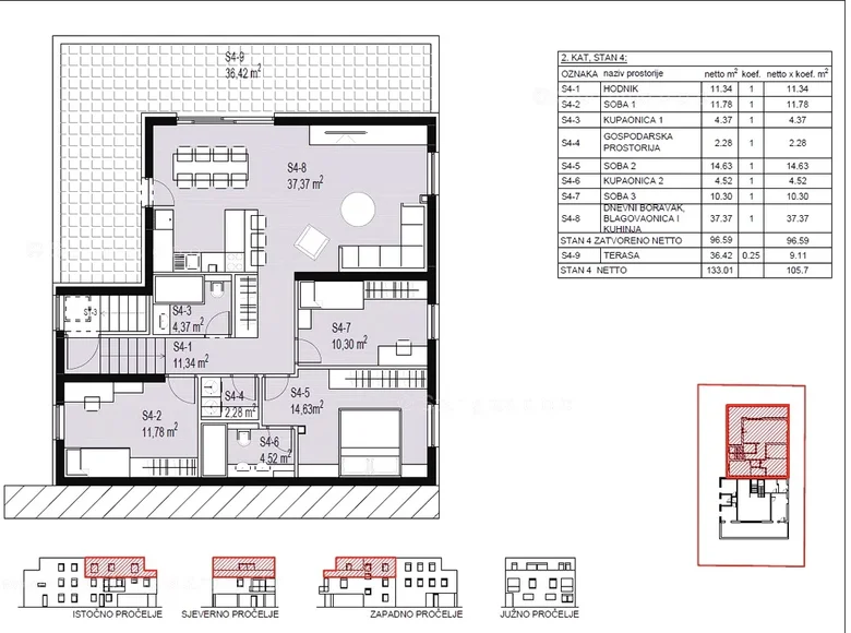 Mieszkanie 3 pokoi 113 m² City of Velika Gorica, Chorwacja