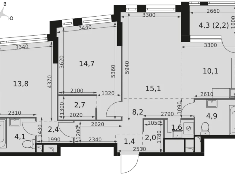 Apartamento 3 habitaciones 83 m² Moscú, Rusia