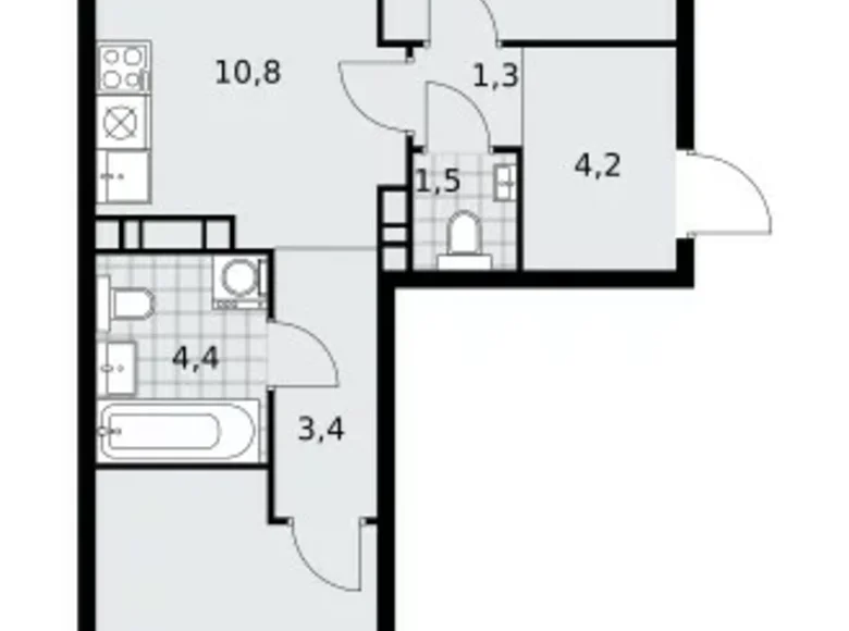 Apartamento 3 habitaciones 59 m² Kommunarka, Rusia