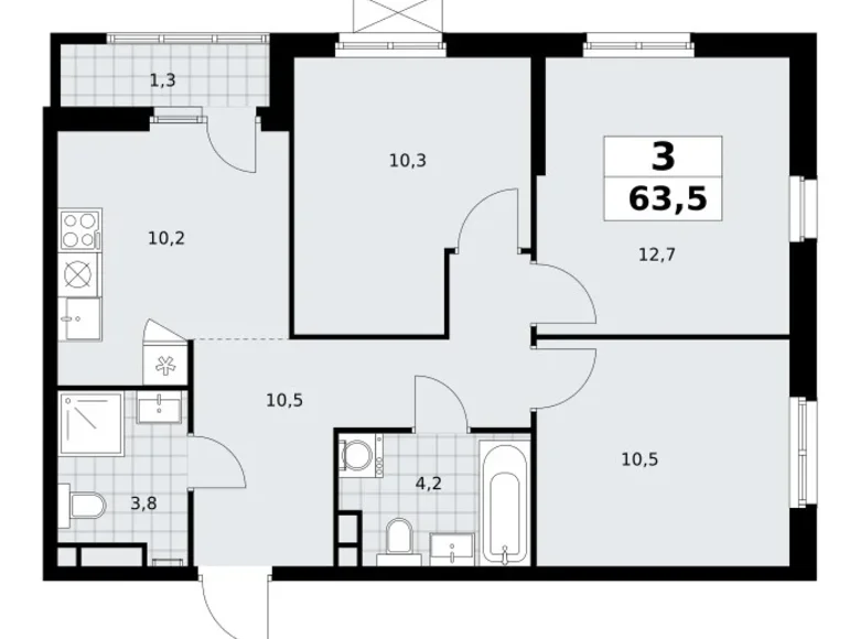 Wohnung 3 zimmer 64 m² Moskau, Russland