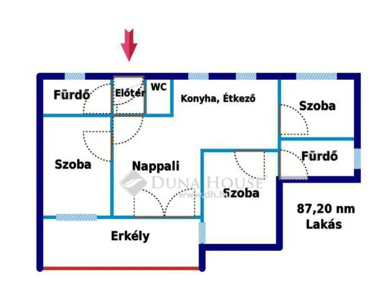 Квартира 87 м² Будапешт, Венгрия